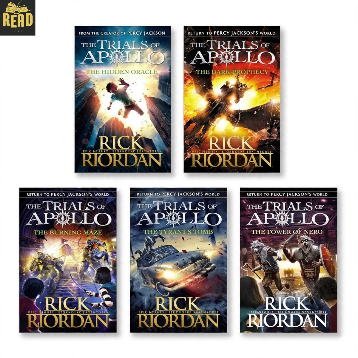 The Trials of Apollo 5 book set by Rick Riordan